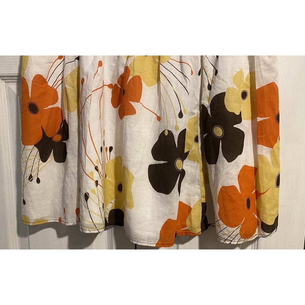 Rainbow floral skirt size M white brown yellow floral - Picture 6 of 6